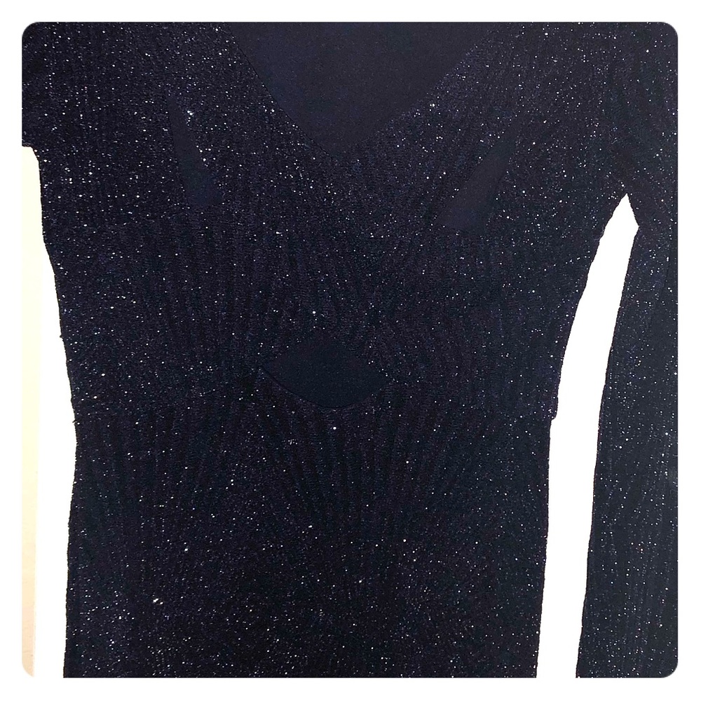 Navy and silver shimmer gown